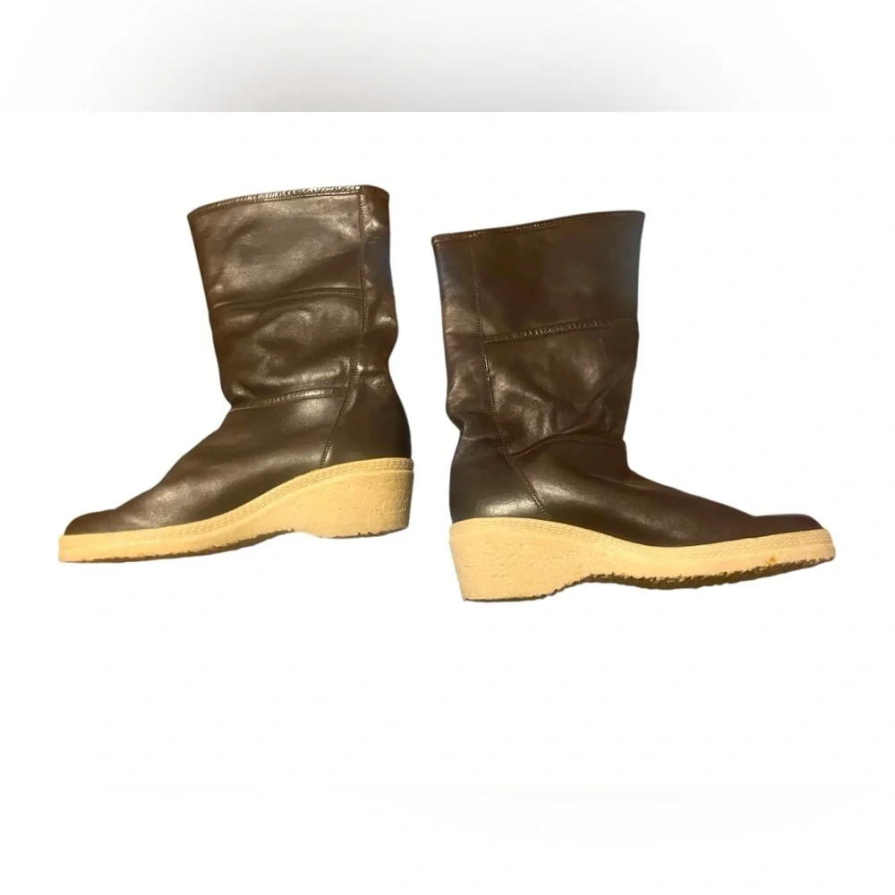 Vintage Weltschuh Winter Boots Dark Brown Leather Made in Germany Women's Sz 6.5